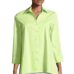 Finley Lime Green Trapeze 3/4 Sleeve Tunic Top Shirt XL